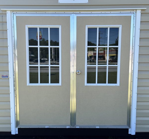 72×72-Double-Door-with-9-Lite-scaled-e1650008711736-600×563 Double door with nine lite windows, customizable option for portable buildings and sheds by Repo Lot.