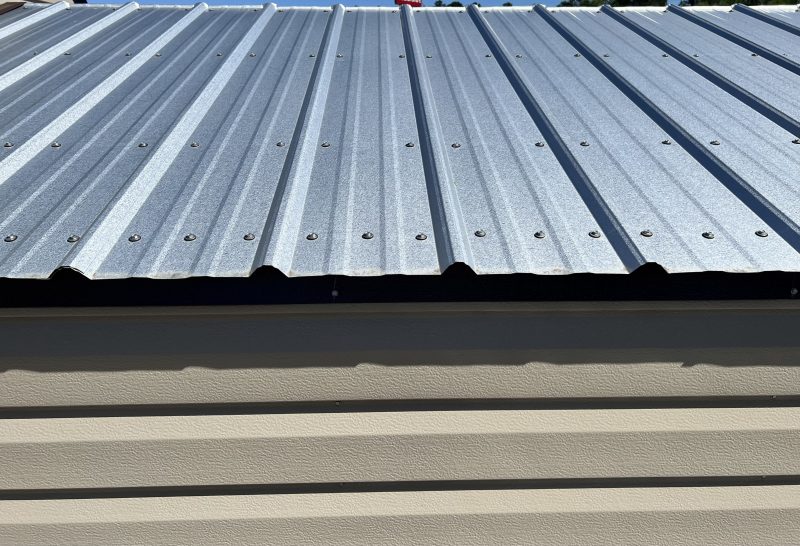 Steel-Roof-800×546 Steel roof of a portable storage building showcasing customizable features and durable materials for sheds.